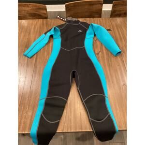 Hevto kids husky teen 16 surf Wetsuit 3/2mm Blue Back Zip Cold Water Comfort NWT